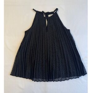 Elegant Minimalist Vineyard Vines‎ Halter Top Womens Small Black Star Chiffon